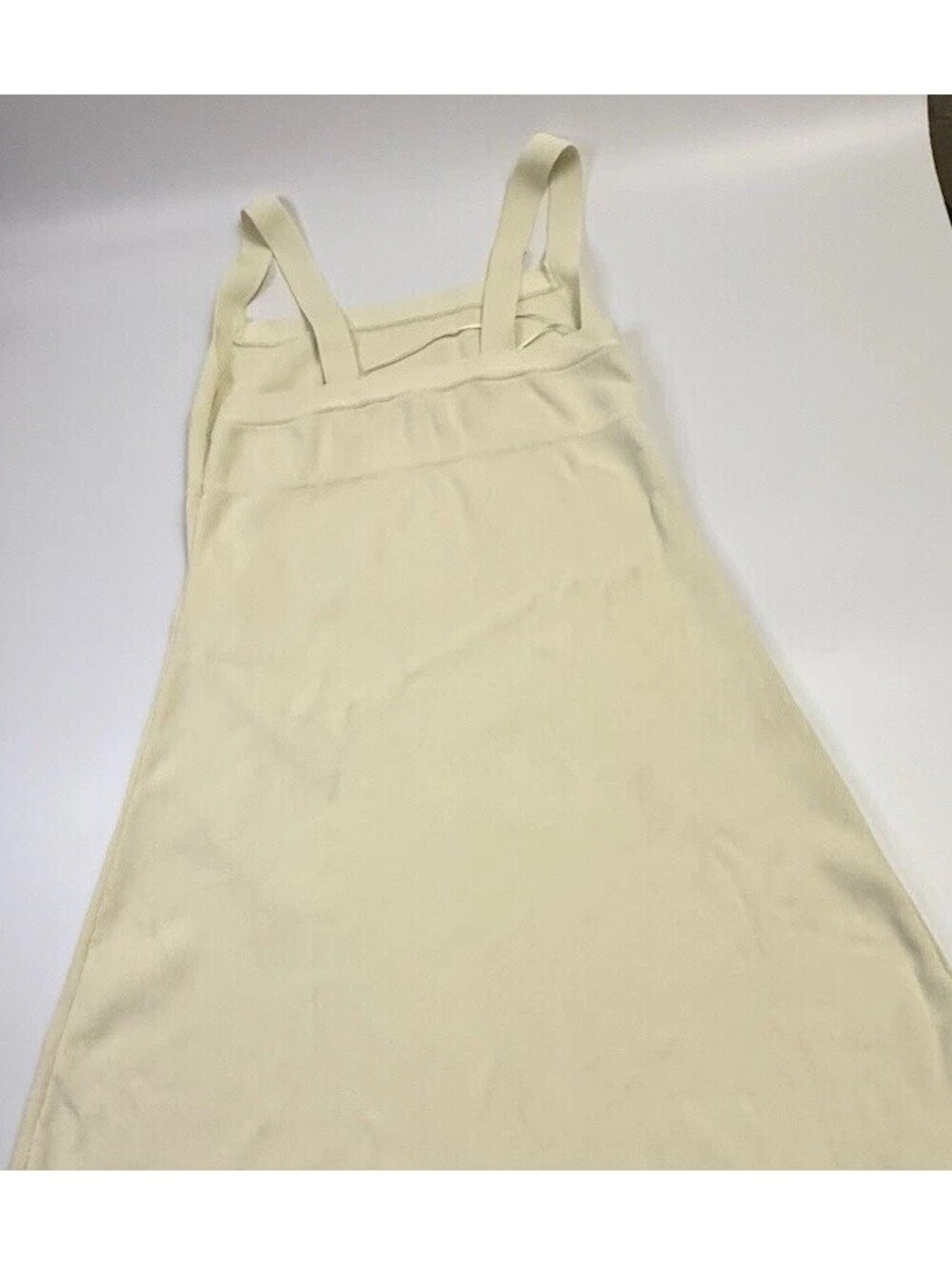 ZARA Beige Knit Square Neck Strappy Sleeveless Midi Slip Dress Women's L - Picture 10 of 16